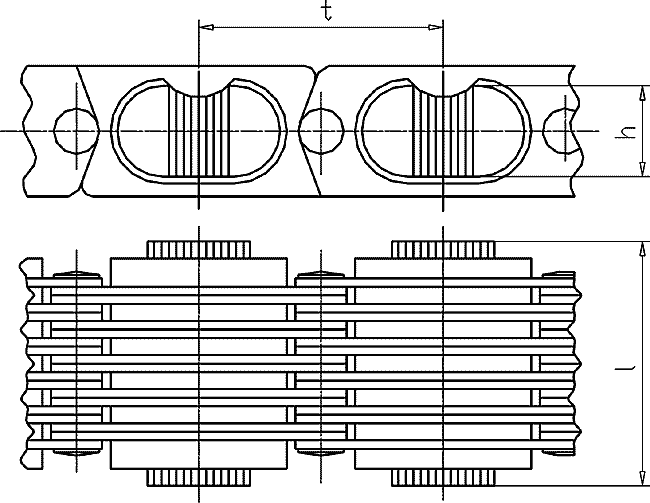 Исполнение пластинчатых цепей Исполнение пластинчатых цепей